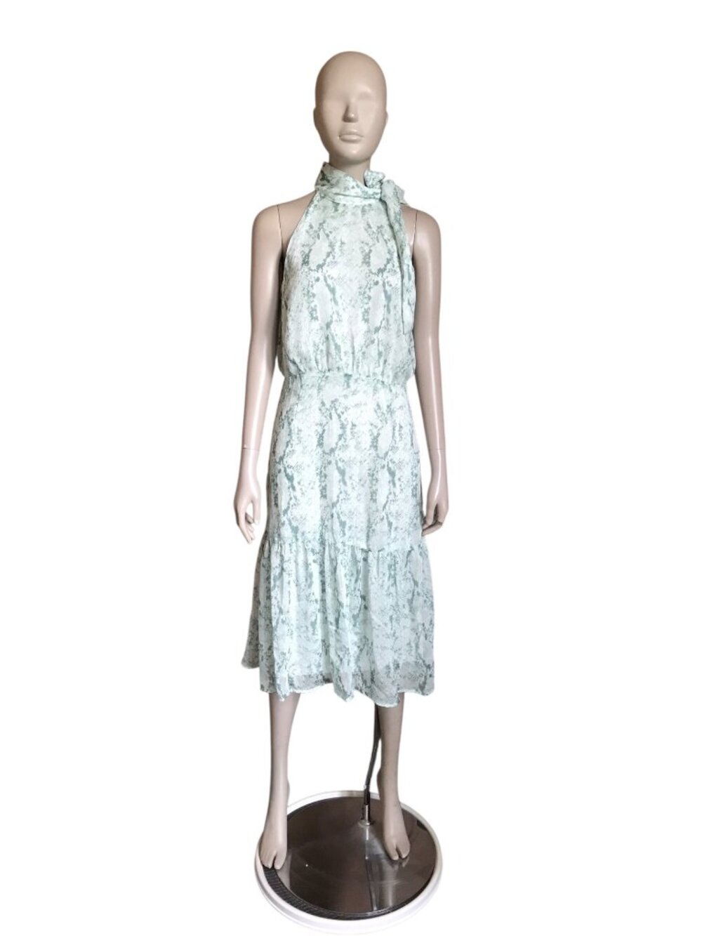 TCEC Green and White Patterned Dress